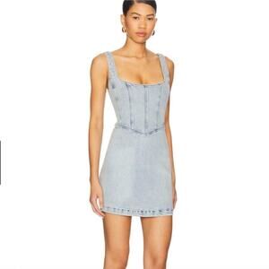 Show Me Your Mumu corset mini dress in misty morning. Size small